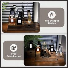 Cologne Organizer For Men - 4 Tier Perfume Display Tray With Hidden Drawers - Perfect For Men Essentials Accessories - A Great Gift For Men - Brown - View 2