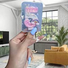 1pc Unicorn Theme Shiny Powder White Sequin Decor Gradient Cute Tricolor Rainbow Cloud, Symbolizing Romantic Happiness, Creative Handmade DIY Cake Topper Numbers 0-9 Happy Birthday Celebration, Interesting Glitter Birthday Candles Cake Decor