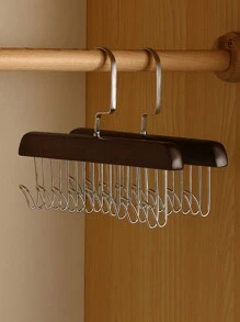 1PC/2PCS Gancho de cinto de guarda-roupa, cabide de madeira resistente com 8 ganchos, cabide giratório de 360 ° que economiza espaço. Cabide de armazenamento de guarda-roupa adequado para cintos, gravatas, coletes, sutiãs, cachecóis