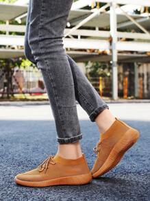 Women's Sports Shoes, Spring/Summer New Running Shoes, Cushioning Shoes, Soft Bottom Knit Mesh Casual Shoes, Breathable Running Shoes - Brown - View 8