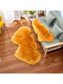 1 pieza Alfombra con forma de corazón de pelo alto y esponjoso, con pelo de 6 cm de largo, apta para sala de estar, comedor, dormitorio, habitación de adolescentes, guardería, disponible en múltiples colores y estilos