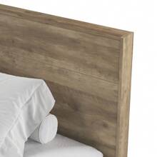 Galano Payne Levison Wood King Bed Frame With Headboard, Modern Platform Bed Frame With Wooden Slats Support, No Box Spring Needed, King Size, Knotty Oak Colour (80.5 In. W X 85.5 In. D X 40.3 In. H) - Cây sồi có nhiều nút - Xem 8