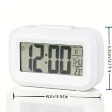 Digital Alarm Clock With LED Display, Temperature, Large Light Control, Portable Calendar, Battery Powered, Bedside Essential For Everyone Gifts Birthday Graduation - Multicolor - View 2