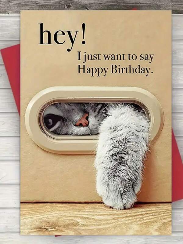 1pc Unique Cat Birthday Card, Best Gift For Family And Friends, Happy Birthday Card With Envelope, Unusual Things, Cute Aesthetic Items