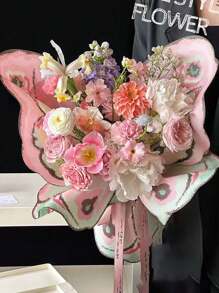 10pcs (20 Sheets)/20 Sets (40 Sheets) Butterfly Wrapping Paper, New Butterfly And Bird Wing Floral Bouquet Wrapping Paper, Matte Waterproof Semi-Transparent Butterfly Wing Shaped Bouquet Wrapping Paper, Flower Wrapping Paper, Wing Shaped Bouquet Handmade Gift Wrapping Paper, DIY Flower Shop Packaging Bags Creative Floral Packaging, 36pcs 3D Colorful PVC Butterflies For DIY Decor, Wedding, Birthday, Party, Back To School, Graduation, Couple Surprise, Valentine's Day Gift, Mother's Day Gift, Anniversary Bouquet