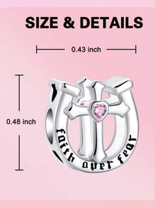 Silver Plated Charm Headphone Toothbrush Perfume Bear Cake Comb Cross Pink Series Chain Charm Pendant Ball Suitable For Bracelets DIY Women's Jewelry - Multicolor - View 9