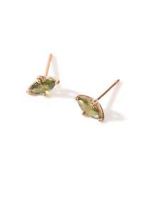BALMORA 1 paire de boucles d'oreilles de luxe élégantes en argent sterling 925 avec émeraude à quatre griffes et zircone cubique. Cadeau simple pour femmes, soirée et meilleures amies