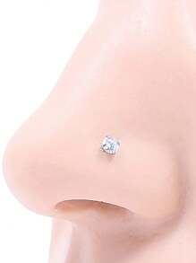6pcs/Set Stainless Steel Nose Studs Stylish Rhinestone Decor Nose Stud For Women & Men 20G L-Shaped Nose Piercing Jewelry 3MM,Nose Stud Set, Stainless Steel Jewelry, Stainless Steel Jewelry Set - View 4