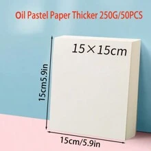 30pcs/50pcs Thickened Oil Pastel Paper, Square Blank Graffiti Paper For Watercolor Painting, Artist Craft Supplies, Professional Drawing Paper For Artists And Students,Back To School - Beige - View 15