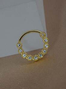 1 PIEZA Aros pequeños con baño de oro de 18K, cristal y estilo punk para mujer y hombre, para cartílago, hélix, trago, aro de nariz, septo, piercing y joyería corporal