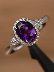 1pc Elegant Cubic Zirconia Ring - Symbol Of Eternal Love, Promise Ring, Glamorous Party Jewelry, Birthday Gift For Girls