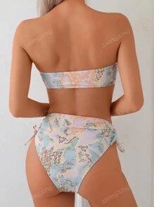 Nieuwe mode sexy bedrukte bandeau dames bikini set, voor zomer strandvakantie