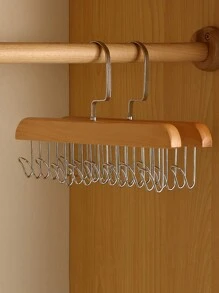 1PC/2PCS Gancho de cinto de guarda-roupa, cabide de madeira resistente com 8 ganchos, cabide giratório de 360 ° que economiza espaço. Cabide de armazenamento de guarda-roupa adequado para cintos, gravatas, coletes, sutiãs, cachecóis