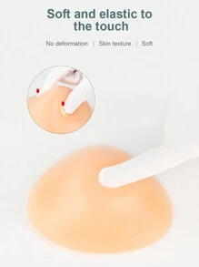 ANGDIE 1pc Silicone Triangle Breast Prosthesis, Artificial Silicone Breast Form Chest Pad, For Women General Post-Mastectomy Use - Khaki - View 5