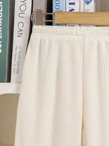 Kleine Mädchen 2 Stücke/Set Lässig 3D Blume Ärmelloses Quaste Tank Top Und Hosen Set, Sommer - Beige - Übersicht 5