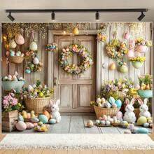 1 Pieza de Pancarta de Pascua de Tela Fotográfica, Tela de Fondo de Pascua Decoración de Ambiente de Fiesta, Decoración de Pancarta de Pascua Decoración de Pancarta de Fiesta de Pascua, 59x39.3 pulgadas/59x39.3 pulgadas/90.6x70.8 pulgadas