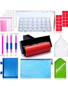 Diamond Art Tool Set, Multi-Functional Tool Set, Including Storage Box, Dot Pen, And Roller, Suitable For Beginners
