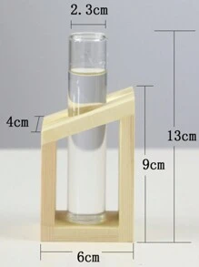 Christmas Decorations 1/2pcs Minimalist Home Office Desk Hydroponic Plant Test Tube Glass Vase,Crystal Glass Test Tube Vase In Wooden Stand Flower Pots For Hydroponic Plants Home Garden Decoration