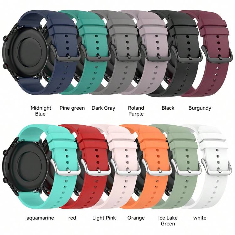 20mm 22mm Silicone Strap Compatible With Samsung Galaxy Watch 7/6/5/4 40 44mm Gear Band Vintage Bracelet For Miband Redmi Watch 3Lite/Active - 20mm - View 10
