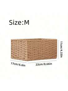 1 pièce Panier de rangement tressé fait main, idéal pour l'organisation de la réserve, le bureau à domicile ou le salon - portable et gain de place
