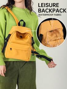 2025 新款韩国校园背包，简约男女通用大容量单肩包，校园风格男女背包旅行包手提箱旅行包过夜包健身包行李袋周末包行李袋随身包旅行学院包行李袋周末包医院包假日防水包冬季 - 彩色 - 查看 3