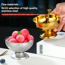 1pc 创意冰淇淋杯牛奶摇晃服务杯不锈钢食物碗冰淇淋服务杯冰淇淋甜品碗冰淇淋托甜点服务杯甜品杯 - 彩色 - 查看 3