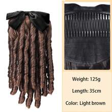 14英寸/11英寸合成复古马尾辫带梳子欧式公主卷发蓬松马尾辫夹式发尾自然假发接发 - 彩色 - 查看 12