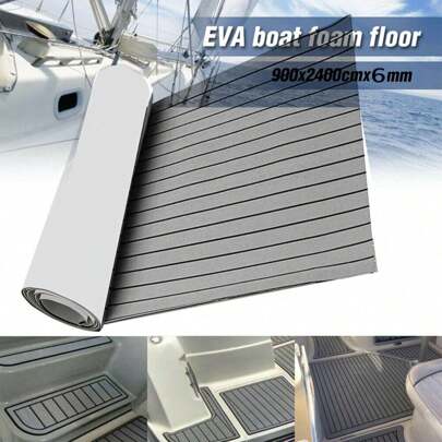 kangten 95x 35" EVA Foam RV Boat Marine Yacht Flooring Anti-Slip Mat Gray Decking Sheet Mat