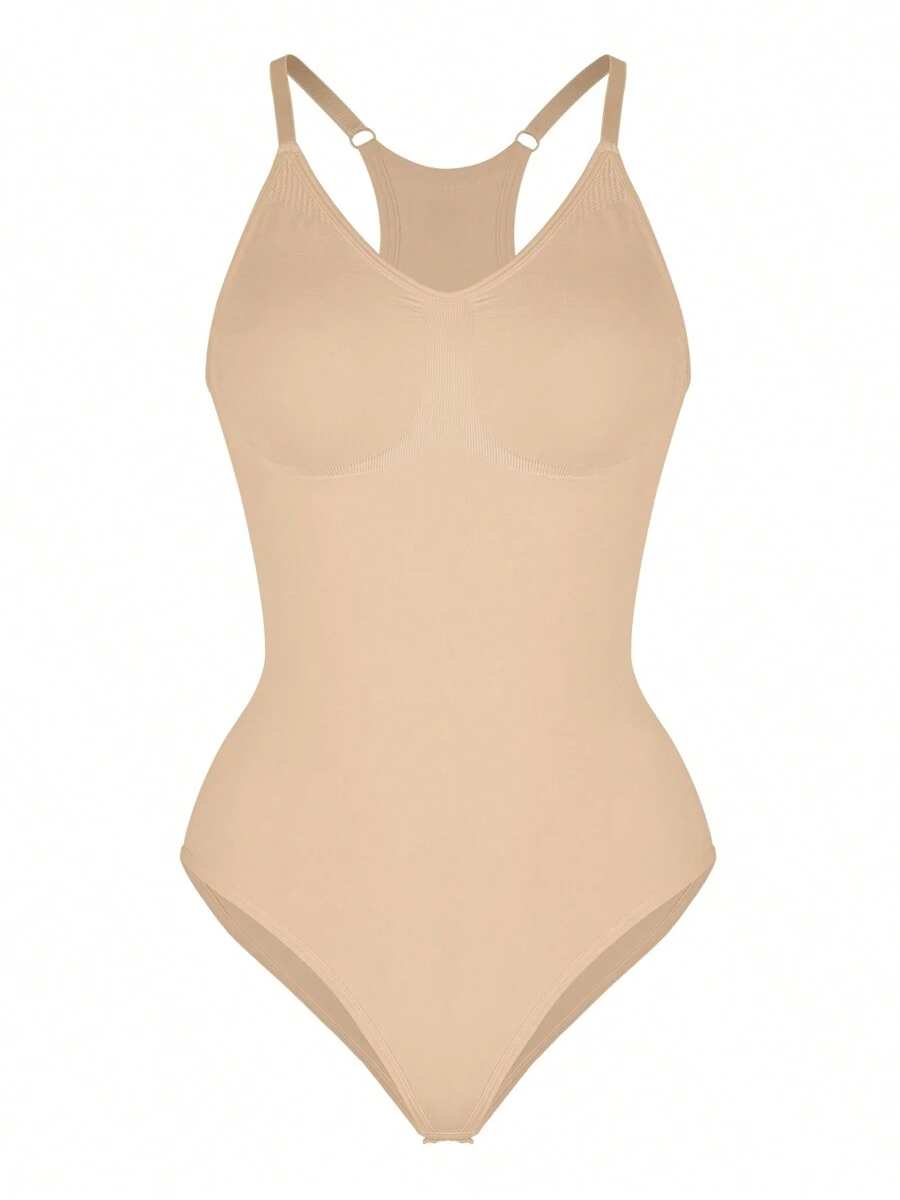 Bodysuits For Women Tummy Control Shapewear Racer Back Seamless Shaper Sculpting Body Suit Tank Top - Beige - View 1