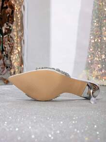 2025er Frühling/Sommer Neue Muli Sandaletten mit Kristall Verzierungen, elegante Partyschuhe und Hochzeitsschuhe für Frauen