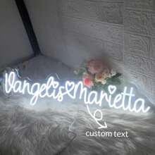 Letrero de neón personalizado para decoración de boda, letrero de neón personalizado para decoración de habitación, regalo del Día de San Valentín, nombres de pareja personalizados con corazón, letrero de neón iluminado, decoración de pared del hogar, telón de fondo para boda y compromiso, regalo para amante