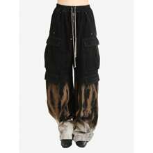 Rick Owens DRKSHDW - Women Double Cargo Jumbo  Belas Pantaloni In Denim - 黑色 - 查看 1