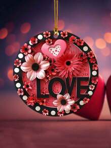 1 件 LOVE 情人节 2D 亚克力装饰，理想的情人节礼物，婚礼派对装饰，婚礼季节家居窗饰，情侣周年纪念礼物，多用途悬挂装饰，订婚派对装饰礼物生日毕业 - 彩色 - 查看 12