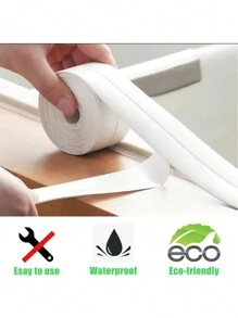 1 Roll Of Waterproof White PVC Self-Adhesive Tape -Perfect For Bathroom, Sink & Kitchen -Super Strong Stickiness! Home Bathroom Decor Summer Back To School