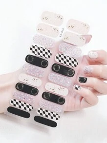 Multi-Color New 22 Nail Dark Solid Color Nail Polish Strips Nail Wraps With Nail File Self-Adhesive Nail Stickers Full Nail Wraps For Women Girls Nail Art - Multicolor - View 4