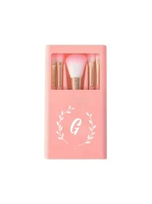 Pink Cosmetic Brush Sets With Mirrors, With Olive Branch Wreath Pattern White Letters A~Z (Excluding Q/U/X), Boxed Cosmetic Brush Sets, Multifunctional Cosmetic Brushes With Mirror Boxes, Mini Multifunctional Cosmetic Pens,Brush Set,Makeup Brush Kit,Make Up Brush Set,Make Up Set Complete,Makeup Brush Set,Complete Makeup Kit,Brush Kit,Brushes Makeup Set,Makeup Gift Set,Set