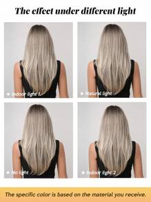 18 Inch Fashion Butterfly Haircut Gradation Gray Brown Hair Wigs Synthetic Middle Part Hair Wigs For Y2K Girls FLASH