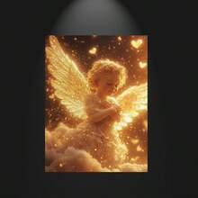 1 Pc Angel Of Love Canvas Art Poster Wooden Framed Canvas Painting -  Thickness 2.25cm/0.9inch,Home Gift Decoration, Room Decoration Aesthetic, Wall Decoration Art, Perfect Gift, Autumn And Winter Wall Decoration, Living Room Decoration, Bedroom Decoration, Kitchen Decoration, Entry Decoration, Bathroom Decoration, Direct Wall Painting, High Quality Wall Painting Poster - Multicolor - View 7