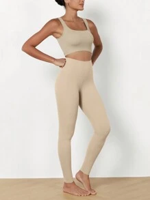 ODODOS ODCLOUD Buttery Soft Lounge Yoga Leggings For Women Full Length 28" High Waist Yoga Pants - 米色 - 查看 4