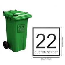 Pack Of 2 White Bin Sticker Numbers Waterproof Self Adhesive Bin Numbers For Wheelie Bins Large Numbers, Graphic Print - Multicolor - View 11