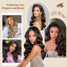 FESHFEN Invisible Hair Extensions Secret Wire Hair Extensions Synthetic Adjustable Curly Hair Extensions Long Wavy Secret Hair Pieces For Women 18/20 Inch - 黑色 - 查看 6
