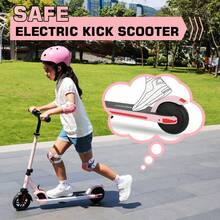 COBIZI Electric Scooter For Kids 6-14 Years 150W Motor 16 Km/H E-Scooter Adjustable Speed And Height Colourful Lights LED Display Foldable Electric Scooter For Kids Teens ﻿ ﻿ - 粉色 - 查看 2