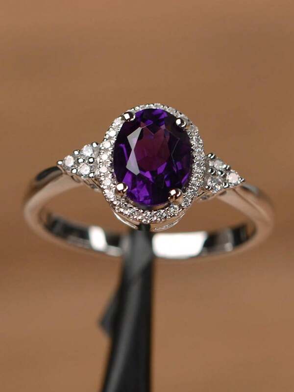 1 pieza Anillo de circonita cúbica elegante - Símbolo del amor eterno, anillo de promesa, joyería glamorosa para fiestas, regalo de cumpleaños para niñas