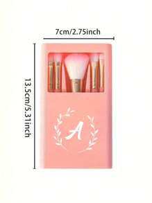 Pink Cosmetic Brush Sets With Mirrors, With Olive Branch Wreath Pattern White Letters A~Z (Excluding Q/U/X), Boxed Cosmetic Brush Sets, Multifunctional Cosmetic Brushes With Mirror Boxes, Mini Multifunctional Cosmetic Pens,Brush Set,Makeup Brush Kit,Make Up Brush Set,Make Up Set Complete,Makeup Brush Set,Complete Makeup Kit,Brush Kit,Brushes Makeup Set,Makeup Gift Set,Set