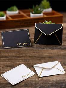 5/25/50 件装 VIP 信封套装，适用于婚礼请柬，包含会员卡信封、请柬信封、贺卡信封、迷你银行卡信封、护照印章式身份证信封、哑光黑会员卡、迷你烫金 VIP 信封，也适用于家居装饰、万圣节、感恩节、圣诞节等场合。 - 彩色 - 查看 5