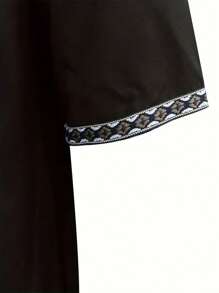 Arabic Men's V-Neck Short Sleeve Robe Tunic