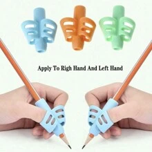 1/2 stuks siliconen schrijfgerei met dubbele vingergreep voor leren en schrijven, leermiddelen voor kinderen, cadeau voor kinderen, corrector voor schrijfhouding, kleurrijke zachte siliconen pengreep, penhouder voor basisschoolleerlingen, hulpmiddel voor schrijfcorrectie