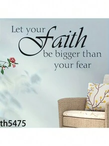 1pc, Faith Bigger Wall Sticker, PVC Self-Adhesive Wall Sticker, Slogan Wall Decor Stickers, Kitchen Decor, Bathroom Decor, Background Wall Decor, Window Glass Decor, For Bedroom Living Room Entrance Decor " Gifts Birthday Graduation Home Decor Bedroom Decor Room Decoration Stuff Living Room Decor House Decor Home Decor Living Room Wall Paper Personalised Stickers