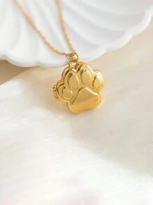 Customized Photo Pendant Necklace, Adorable Cat Paw Print Photo Box Necklace, Customize Photo Of Family, Friend, Pet, Birthday Gift, Memorial Gift, Thanksgiving Gift, Suitable For Daily Wear,Gold,Stylish,Colorful,Vintage,Unisex,Hipster,Simple,Casual,Custom,Personalized,Unique,Ideal Gifts For Him,Ideal Gifts For Her,Her,Boyfriend,Girlfriend,Dad,Mom,Family,Friends,For Anniversaries,For Birthdays,For Graduation,For Prom,For Party,Jewelry Women,Elegant Outfit