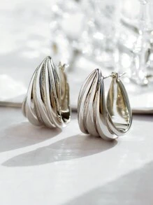 Charm-In Thick Earrings, Teardrop-Shaped Earrings, 18K Gold Plated Earrings - Hypoallergenic And Fade-Resistant Earrings. Jewelry Gift, Suitable For Giving To Girlfriend, Mother Or Wife.